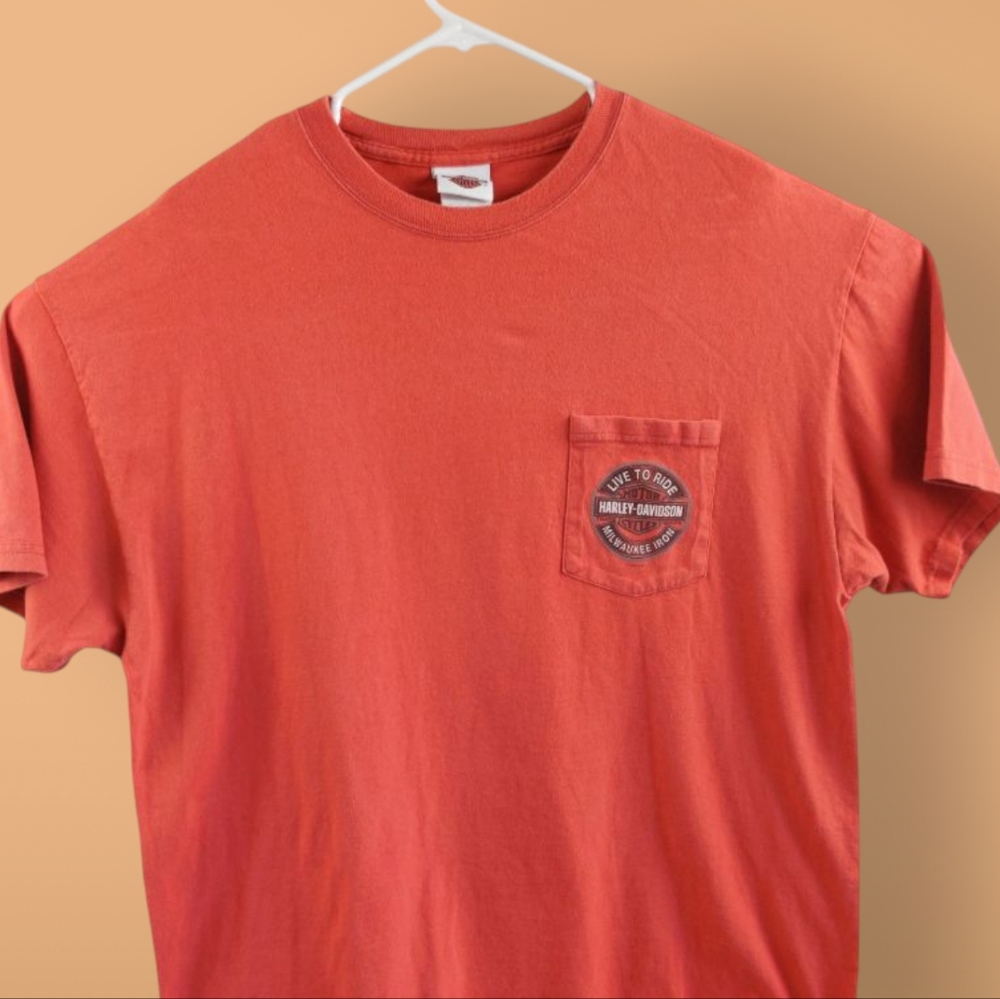 Harley Davidson Live To Ride Orange T Shirt (Bin-A)